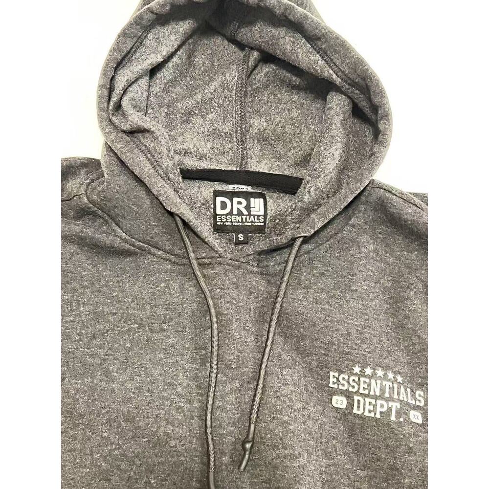 DR Essentials Original Essentials Hoodie Sweatshirt Charcoal Mens Size Small